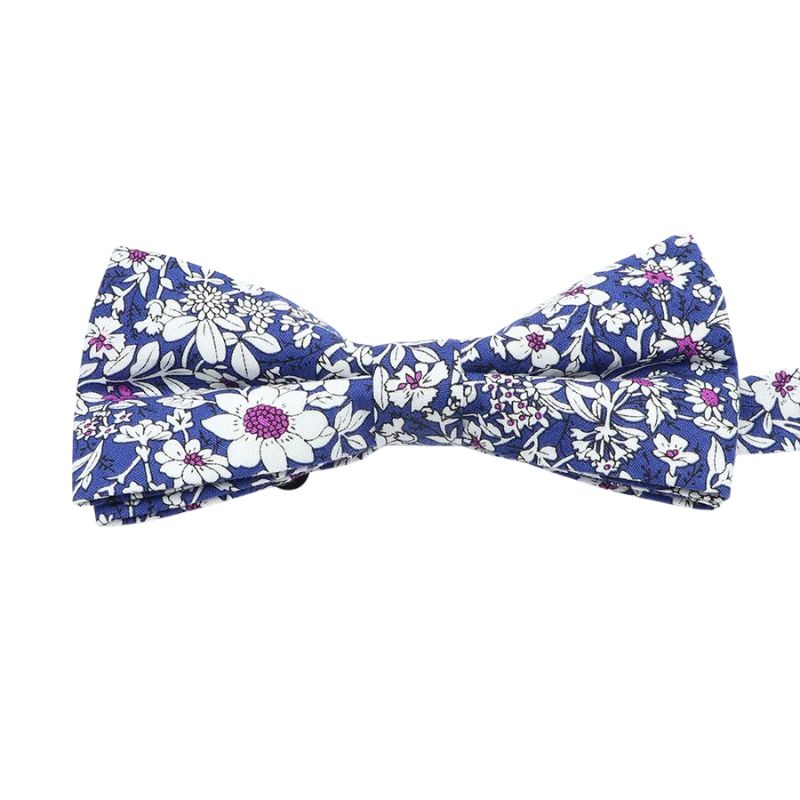 Noeud Papillon Bleu Fleuri