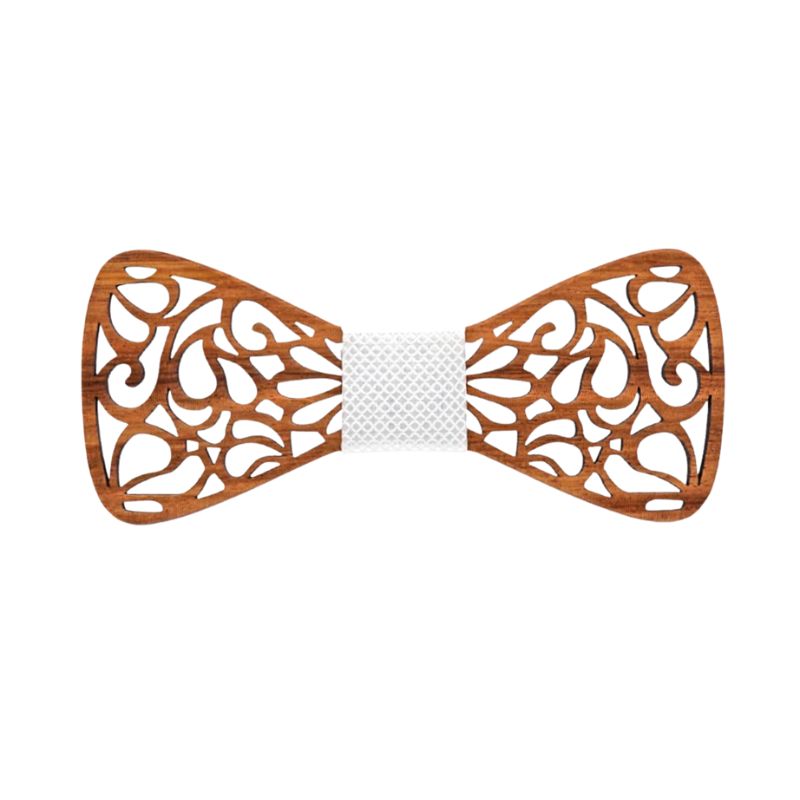 Noeud Papillon en Bois Homme | Blanc