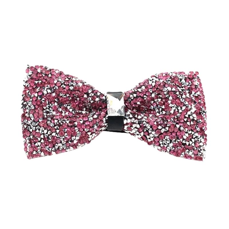 Noeud Papillon Rose Paillette