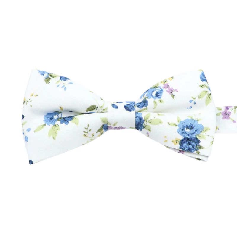 Noeud Papillon Fleuri Bleu