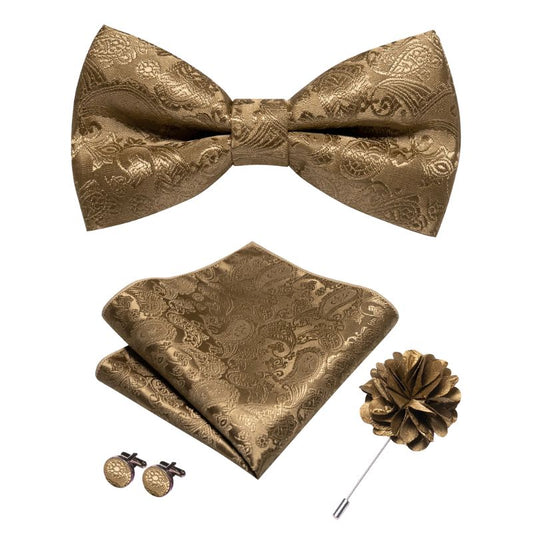 Noeud Papillon Beige Motif