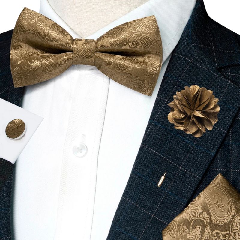 Noeud Papillon Beige Motif