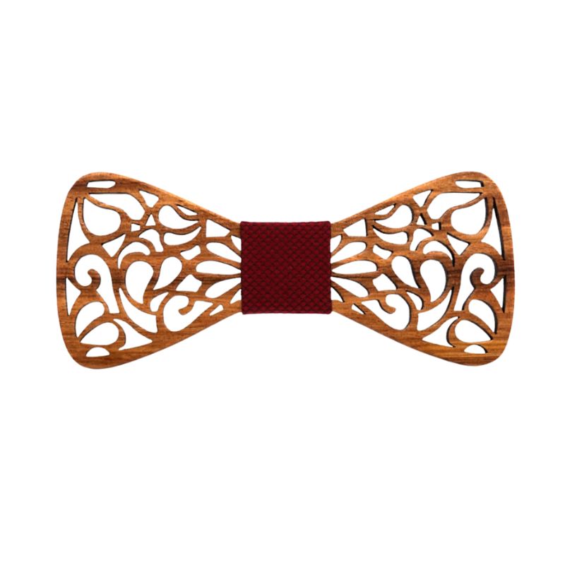 Noeud Papillon en Bois Bordeaux