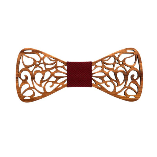 Noeud Papillon en Bois Bordeaux